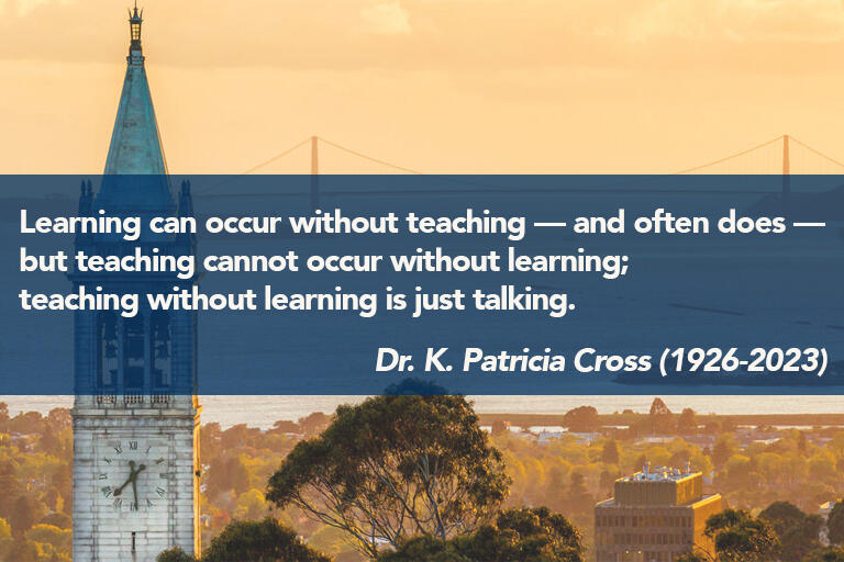 quote from Pat Cross that teaching cannot occur without learning