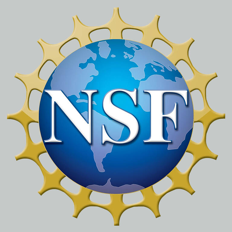 national science foundation logo globe with gold frame 