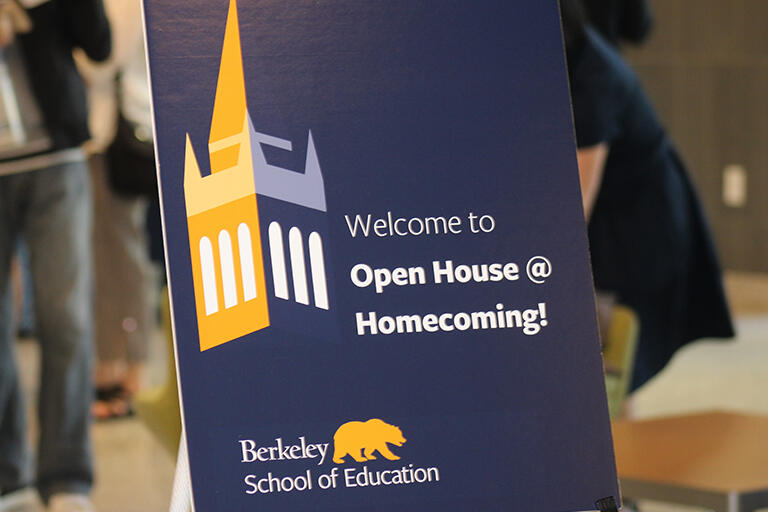 welcome sign at open house