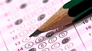 pencil on standardized test form