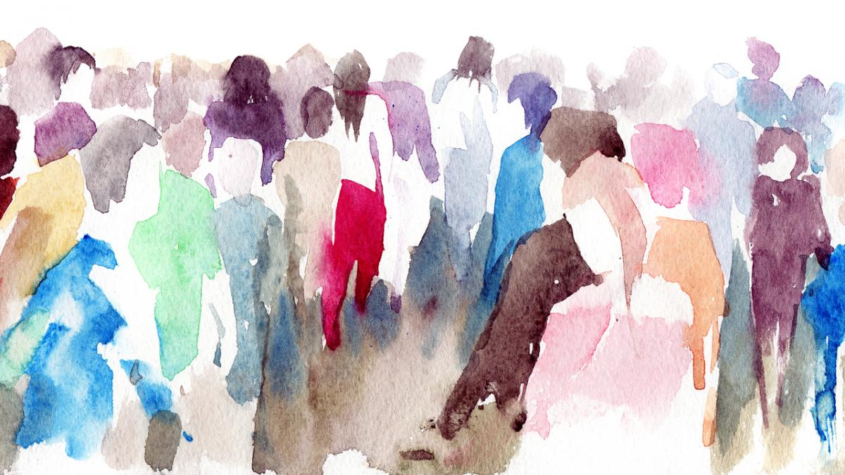 watercolor abstract figures